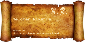 Melcher Rikarda névjegykártya